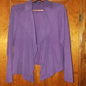 TORRID purple open drape style jacket sz 2